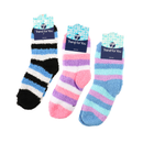 Ladies Socks Cozy Stripes Assorted Colors (12 Pack)