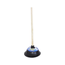 Blue Bowl, Black Plunger with Wood Handle, 21 in (24 Pack)