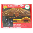 UL, X-Mas LED Icicle Lights Clear White, 100 ct (24 Pack)