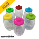 Vitrolero Clear With Assorted Lid Colors, 32 oz (24 Pack)