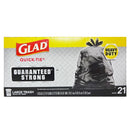 Glad, Quick Tie Bags 21 ct Large Strong, 30 gal (9 Pack)
