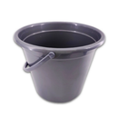 Bucket Plastic with Handle Grey, 9 in (24 Pack)