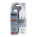 Uninex, Power Strip 3 Outlets White, 1 ft (24 Pack)