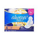 Always, Maxi Pads Overnight With Wings, 26 ct (6 Pack)