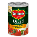 Del Monte, Diced Tomatoes Basil, Garlic, Oregano, 14.5 oz (12 Pack)