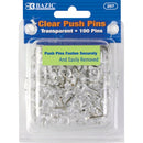 Bazic, Push Pins Clear, 100 ct (24 Pack)