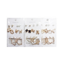 Fashion Earrings 6 Pair Gold Assorted (12 Pack)