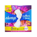 Always, Maxi Pads Radiant Regular, 15 ct (12 Pack)