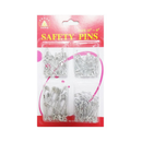 Safety Pins Silver Assorted Sizes (12 Pack)