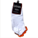Socks Low Cut 9-11 White With Orange, 2 ct (6 Pack)