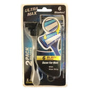 Ultra Max, Men's Razors 6 Blades, 2 ct (48 Pack)