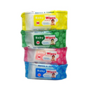 Le Bebe, Baby Wipes Assorted Colors, 100 ct (24 Pack)