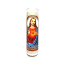 Candle Corazon De Jesus White, 8 in (12 Pack)