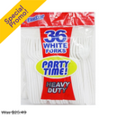 Blue Star, Polystyrene White Forks Plastic Heavy Duty, 36 ct (24 Pack)