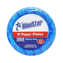 Blue Star, Paper Plates, Blue Stripes, 9 in (24 Pack)