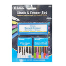 Bazic, Chalk & Eraser Set White & Color (24 Pack)